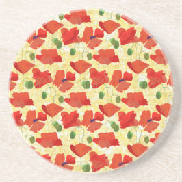 Rote Pflaumen auf Cornfield Gelber Sandstein Unter Untersetzer