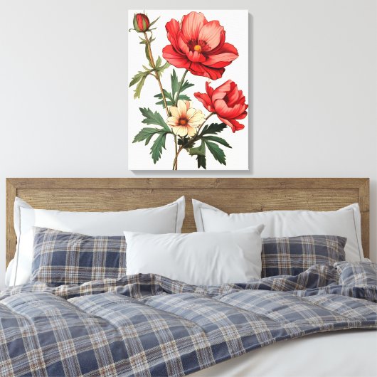 Rote Pflaumen auf einem knackigen, weißen Hintergr Leinwanddruck (Insitu (Schlafzimmer))