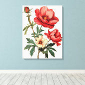 Rote Pflaumen auf einem knackigen, weißen Hintergr Leinwanddruck (Insitu (Holzboden))