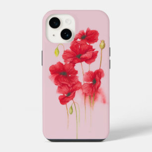 Rote Pflaumen auf rosa Blüte iPhone 14 Hülle