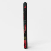 Rote Pflaumen auf schwarz Case-Mate iPhone Hülle (Hinten/Links)