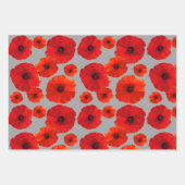 Rote Pflaumen auf Schwarz in Grau Geschenkpapier Set (Vorderseite 3)