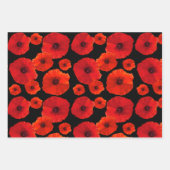 Rote Pflaumen auf Schwarz in Grau Geschenkpapier Set (Vorderseite 2)