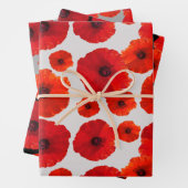 Rote Pflaumen auf Schwarz in Grau Geschenkpapier Set (Beispiel)