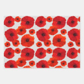 Rote Pflaumen auf Schwarz in Grau Geschenkpapier Set (Vorderseite)