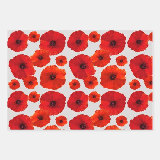 Rote Pflaumen auf Schwarz in Grau Geschenkpapier Set (Vorderseite)