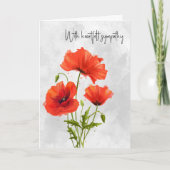 Rote Pflaumen Beileid auf Grau Karte (Vorderseite)