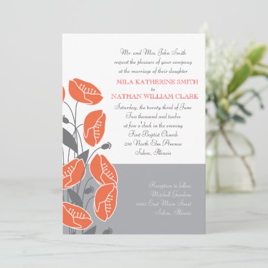 Rote Pflaumen Einladung (Stehend Vorderseite)