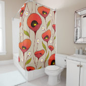 Rote Pflaumen Feine Girly Floral Retro Duschvorhang (Beispiel)