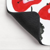 Rote Pflaumen, hell Mitte des Jahrhunderts modern, Mousepad (Ecke)