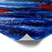 Rote Pflaumen im blauen Gras Poster (Ecke)