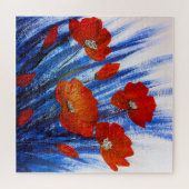 Rote Pflaumen im blauen Gras Puzzle (Horizontal)