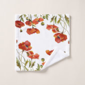 Rote Pflaumen in der Brise Aquarell 2 Badhandtuch Set (Waschlappen)