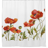 Rote Pflaumen in der Brise Aquarellmalerei Duschvorhang (Vorderseite)