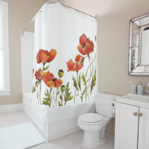 Rote Pflaumen in der Wind Aquarell Duschvorhang