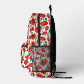 Rote Pflaumen in einem Feld auf Weiß Bedruckter Rucksack (Rechts)