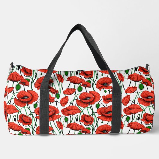 Rote Pflaumen in einem Feld auf Weiß Duffle Bag (Vorderseite)