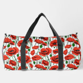 Rote Pflaumen in einem Feld auf Weiß Duffle Bag (Rückseite)