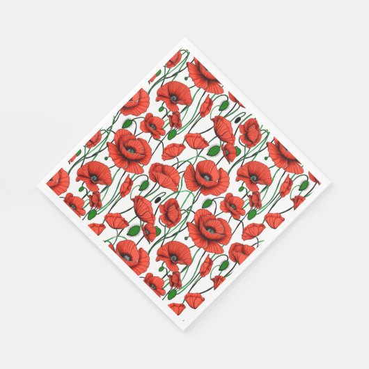 Rote Pflaumen in einem Feld auf Weiß Serviette (Ecke)