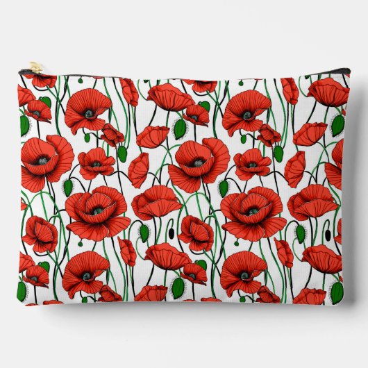 Rote Pflaumen in einem Feld auf Weiß Zubehörtasche (Vorderseite)