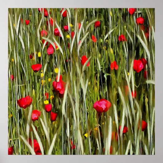 Rote Pflaumen in einem Rollfeld Poster (Vorne)