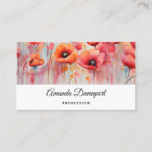 Rote Pflaumen in einem Wasserfeld Visitenkarte (Vorderseite)