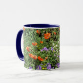 Rote Pflaumen in farbenfroher Blumenfotografie Tasse (Vorderseite Links)