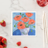 Rote Pflaumen in Vase Napkins Serviette (Beispiel)