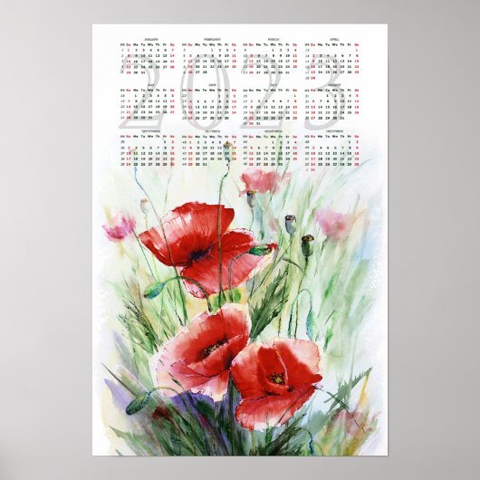 Rote Pflaumen, Kalender 2023 Poster (Vorne)
