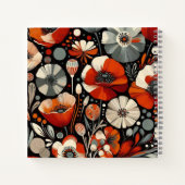 Rote Pflaumen mit Asche-Grau-Akzenten, muffig bläs Notizblock (Rückseite)