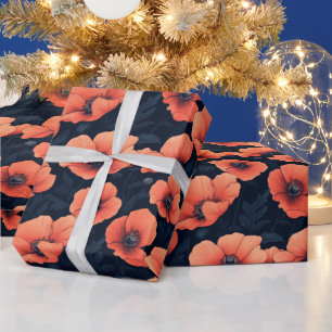 Rote Pflaumen mit dunklem Hintergrund Geschenkpapier
