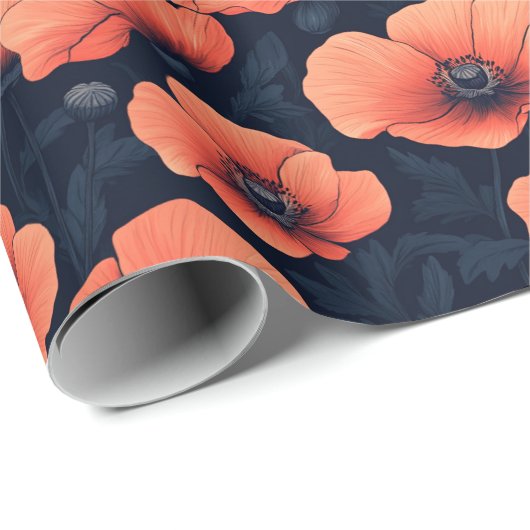 Rote Pflaumen mit dunklem Hintergrund Geschenkpapier (Rolleneckpunkt)