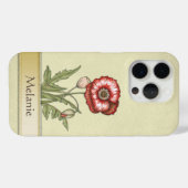 Rote Pflaumen mit Name oder Monogramm Case-Mate iPhone Hülle (Rückseite (Horizontal))