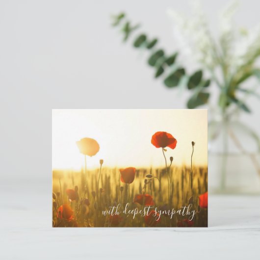 Rote Pflaumen mit tiefem Beileid Postkarte (Stehend Vorderseite)