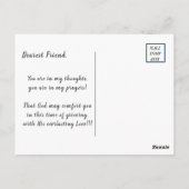 Rote Pflaumen mit tiefem Beileid Postkarte (Rückseite)