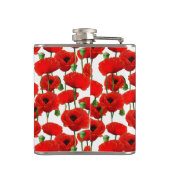 Rote Pflaumen Muster und Monogramm Flachmann (Rückseite)