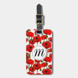 Rote Pflaumen Muster und Monogramm Gepäckanhänger