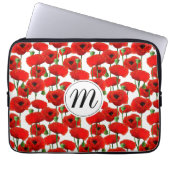 Rote Pflaumen Muster und Monogramm Laptopschutzhülle (Vorderseite)