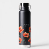 Rote Pflaumen Name Floral Thermal Trinkflasche (Vorne)