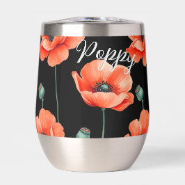 Rote Pflaumen Name Floral Thermal Wine Tumbler