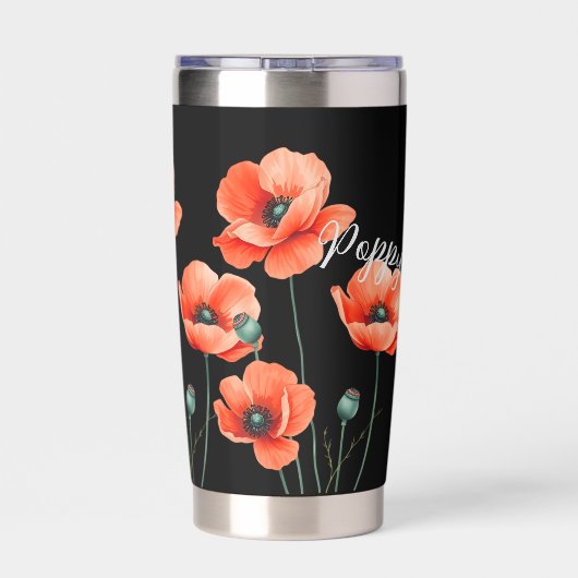 Rote Pflaumen Name Floral Thermal Wine Tumbler Thermobecher (Rückseite)