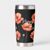 Rote Pflaumen Name Floral Thermal Wine Tumbler Thermobecher (Vorderseite)