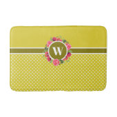 Rote Pflaumen, rosa Rosen, Kraut-Monogramm Badematte (Vorderseite)