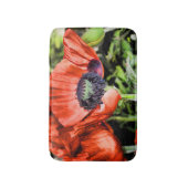 Rote Pflaumen & Stamen Blume Flora Foto Badematte (Vorderseite Vertikal)