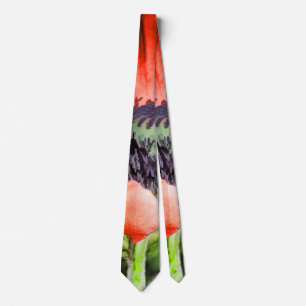 Rote Pflaumen & Stamen Blume Florenz Krawatte