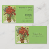 Rote Pflaumen und Daisies von Vincent van Gogh. Visitenkarte (Vorne/Hinten)