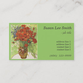 Rote Pflaumen und Daisies von Vincent van Gogh. Visitenkarte