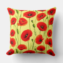 Rote Pflaumen und Grüne Stiele Kissen