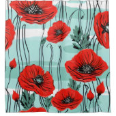 Rote Pflaumen und grüne Streifen Duschvorhang (Vorderseite)