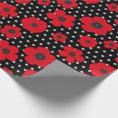 Rote Pflaumen und Polka-Punkte Geschenkpapier (Ecke)